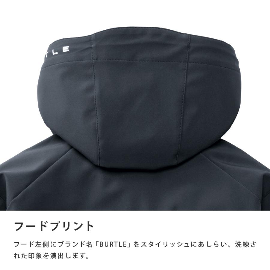 BURTLE バートル ジャケット パーカー フーディ ストレッチ 保温 防風  強撥水加工 ダブルファスナー 防寒 メンズ レディース 冬 3190 フーデッドジャケット | BURTLE | 05