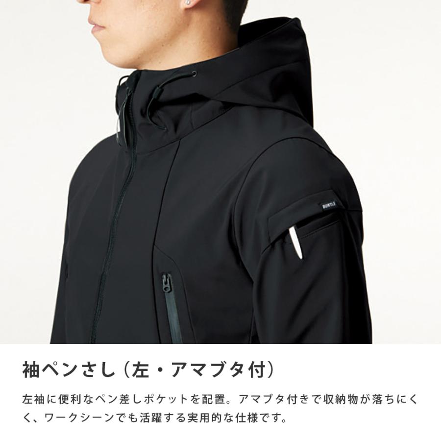 BURTLE バートル ジャケット パーカー フーディ ストレッチ 保温 防風  強撥水加工 ダブルファスナー 防寒 メンズ レディース 冬 3190 フーデッドジャケット | BURTLE | 06