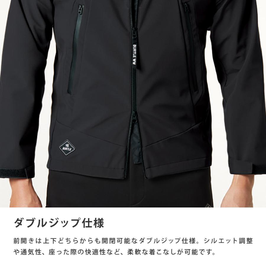 BURTLE バートル ジャケット パーカー フーディ ストレッチ 保温 防風  強撥水加工 ダブルファスナー 防寒 メンズ レディース 冬 3190 フーデッドジャケット | BURTLE | 08