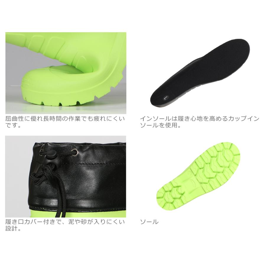 レインブーツ レディース ロング 軽量 超軽量 女性用 ジュニア 疲れにくい 長靴 雨靴 雪 スノーブーツ 畑仕事 農作業 エアラバーブーツW 長靴 6432 | カジメイク | 13