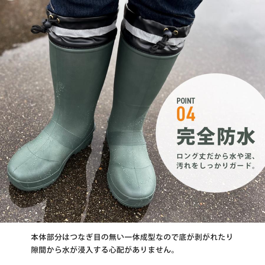 安全靴 長靴 作業靴 先芯 先芯入り メンズ レインブーツ ロング 軽い やわらかい 男性 履きやすい 6436 エアーラバーセフティーブーツ | カジメイク | 07