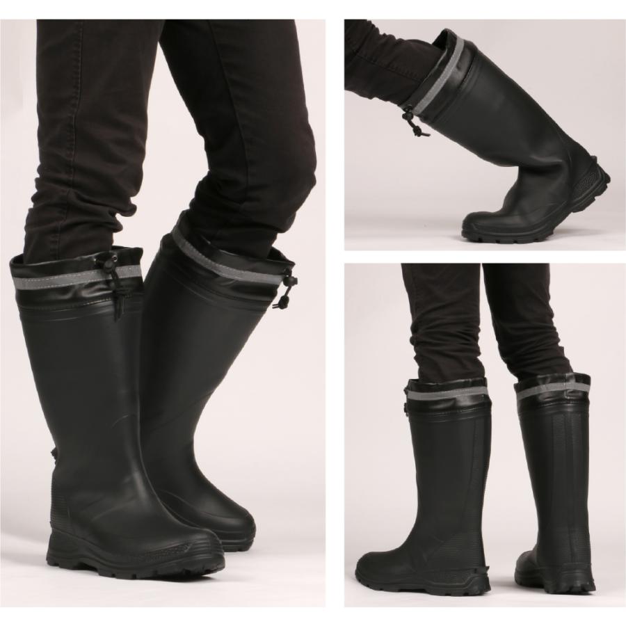 長靴 防寒 メンズ レディース レインブーツ インナー 軽い スノーブーツ 作業 雪 除雪 アウトドア  通勤 通学 疲れにくい 6499 HOT エアーラバーブーツ | カジメイク | 08