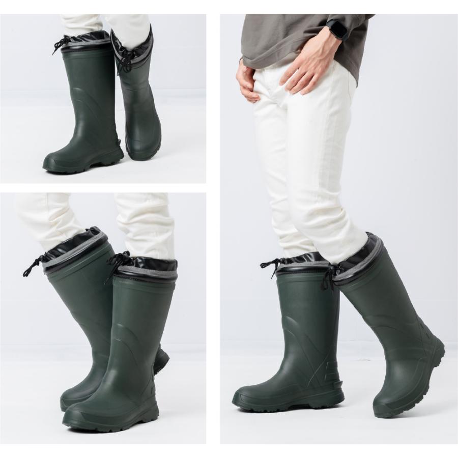 長靴 防寒 メンズ レディース レインブーツ インナー 軽い スノーブーツ 作業 雪 除雪 アウトドア  通勤 通学 疲れにくい 6499 HOT エアーラバーブーツ | カジメイク | 09
