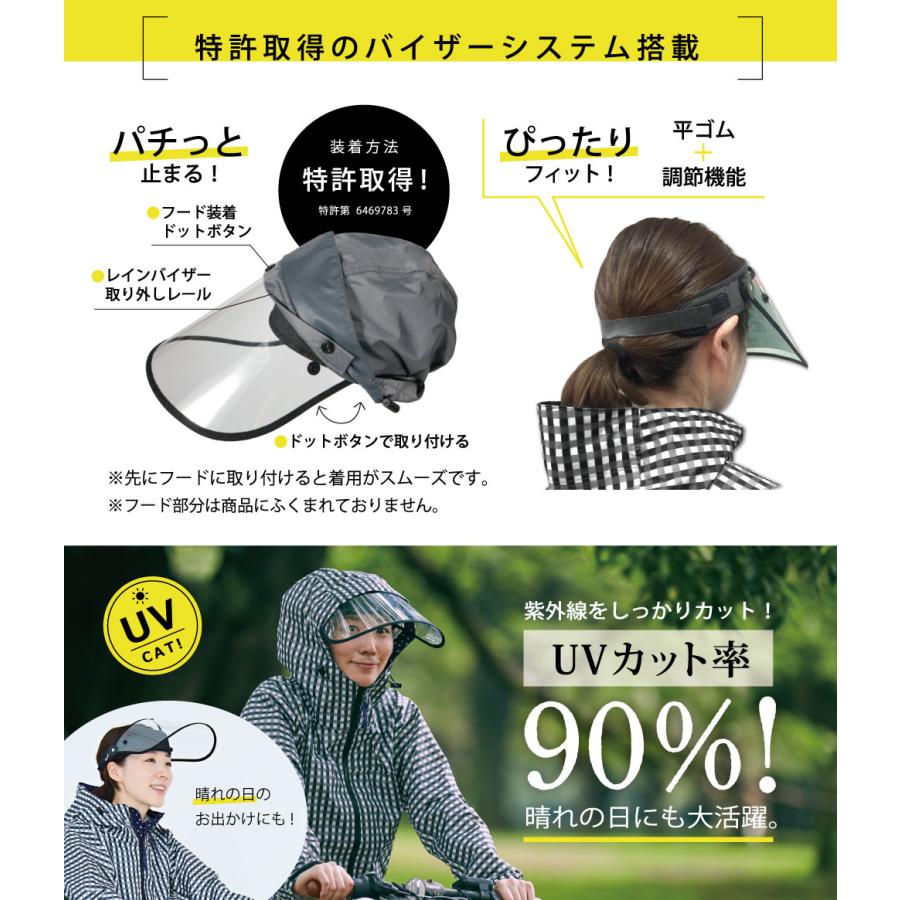 店舗 レインバイザー 自転車 可動式 透明 クリア サンバイザー 紫外線カット ずれにくい 固定 レインコート 雨 V 002 Whitesforracialequity Org