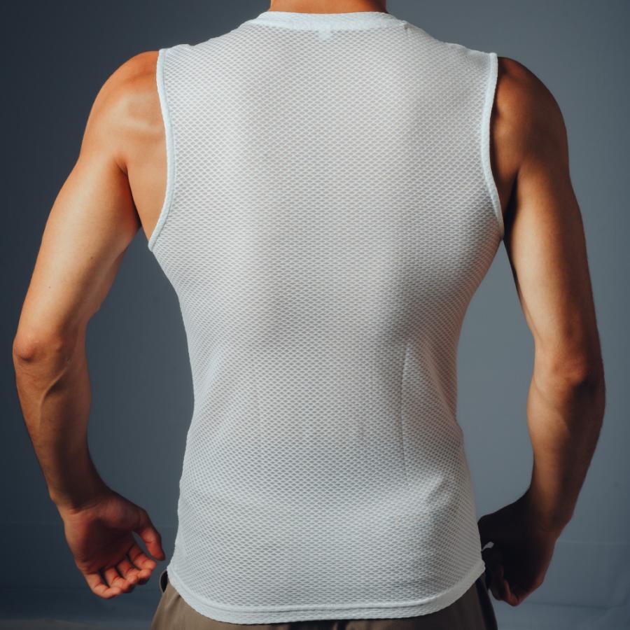 インナー メンズ メッシュ ノースリーブ オールシーズン 秋冬用 保温性 夏用 通気性 べたつかない シャツ スポーツ クレーターメッシュノースリーブ 8820 | カジメイク | 10