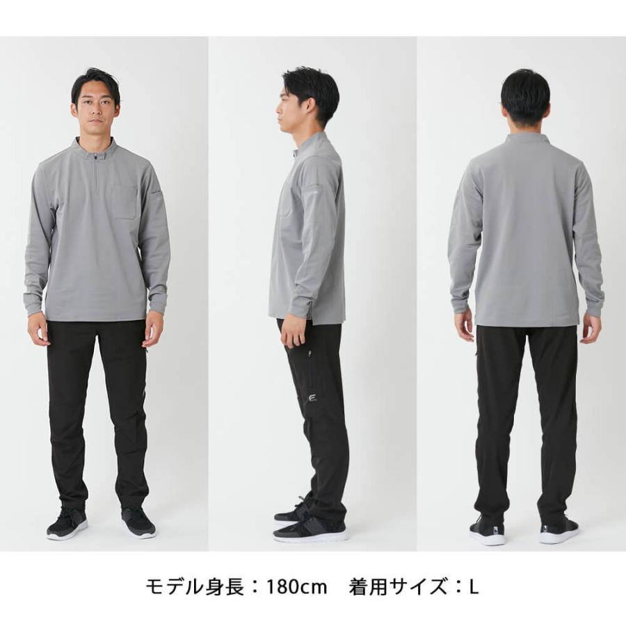 作業着 メンズ 長袖シャツ ジップアップ ハイネック 作業服 UVカット スポーツ 消臭 ゴルフ 作業着 仕事 6902 ドライカノコZIPハイネック長袖シャツ | カジメイク | 12