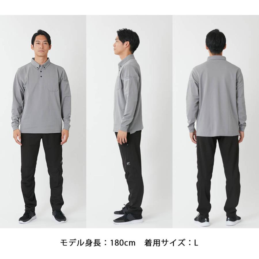 作業着 メンズ 長袖ポロシャツ 作業服 UVカット ワークウェア クールビズ ワークウエア インナー トレッキング 釣り 6904 ドライカノコ長袖ポロシャツ | カジメイク | 13