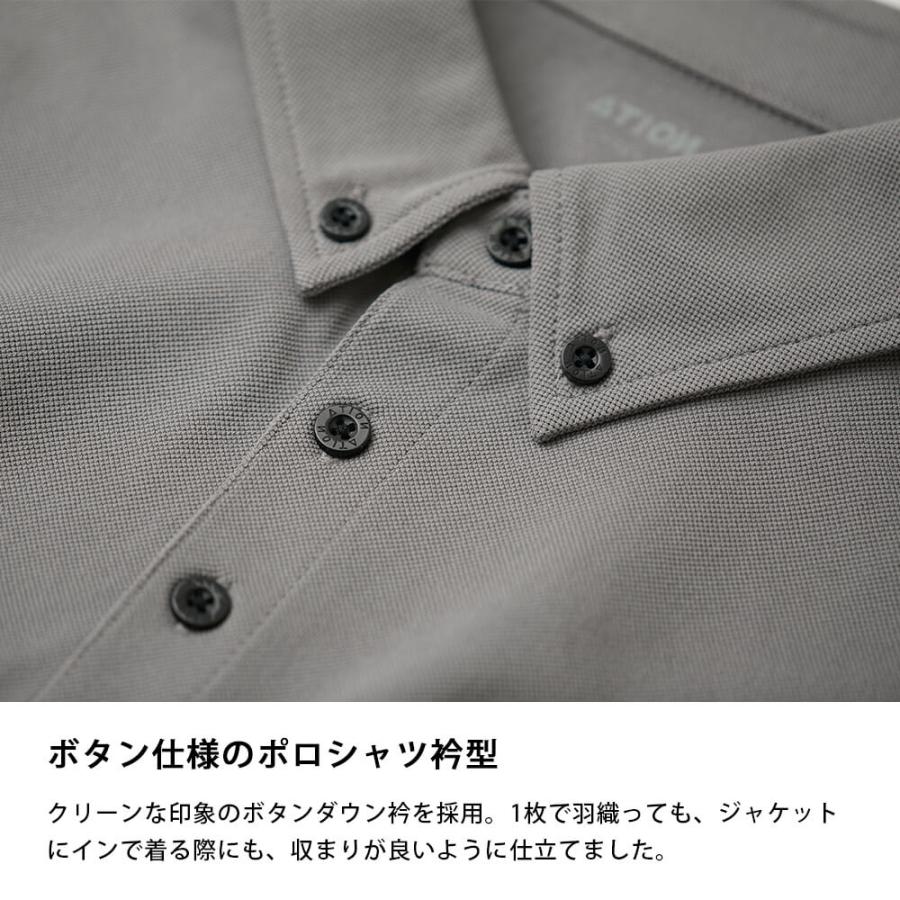 作業着 メンズ 長袖ポロシャツ 作業服 UVカット ワークウェア クールビズ ワークウエア インナー トレッキング 釣り 6904 ドライカノコ長袖ポロシャツ | カジメイク | 04