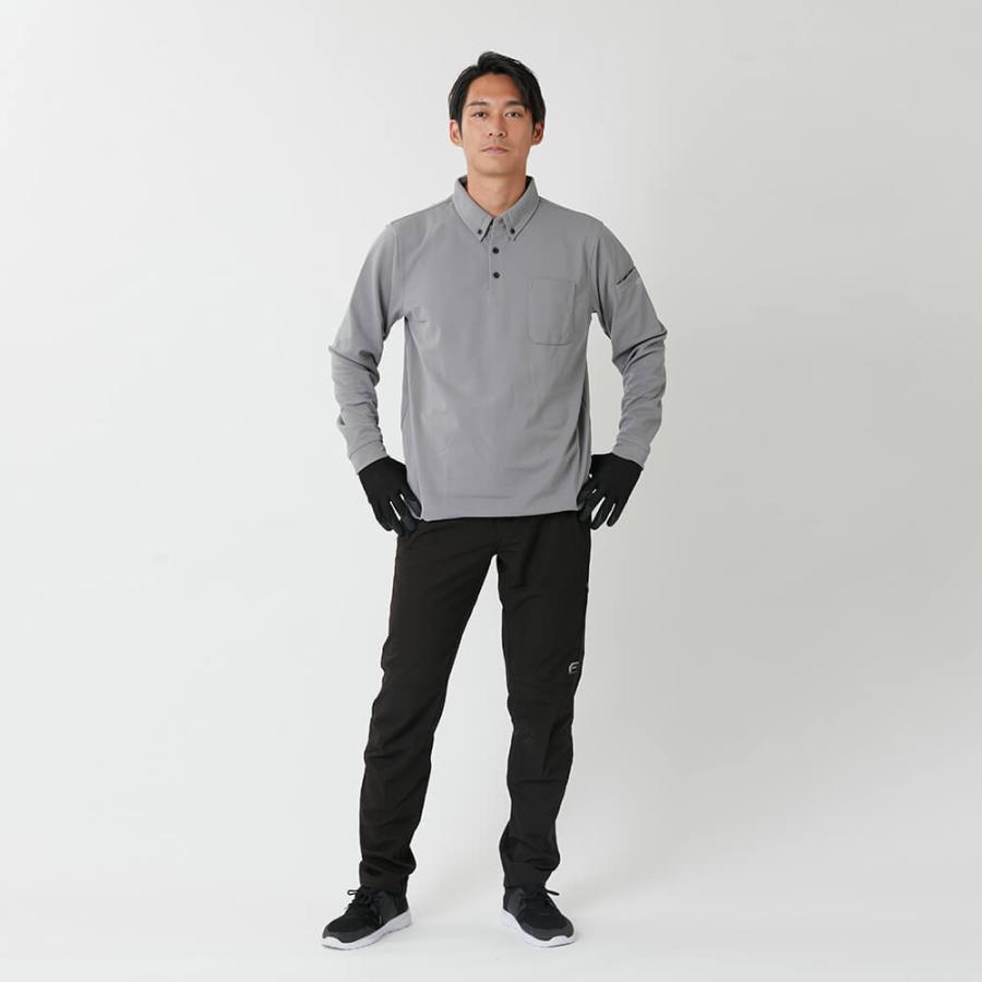 作業着 メンズ 長袖ポロシャツ 作業服 UVカット ワークウェア クールビズ ワークウエア インナー トレッキング 釣り 6904 ドライカノコ長袖ポロシャツ | カジメイク | 06