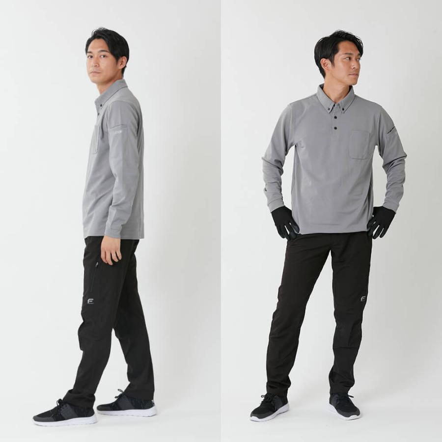 作業着 メンズ 長袖ポロシャツ 作業服 UVカット ワークウェア クールビズ ワークウエア インナー トレッキング 釣り 6904 ドライカノコ長袖ポロシャツ | カジメイク | 09