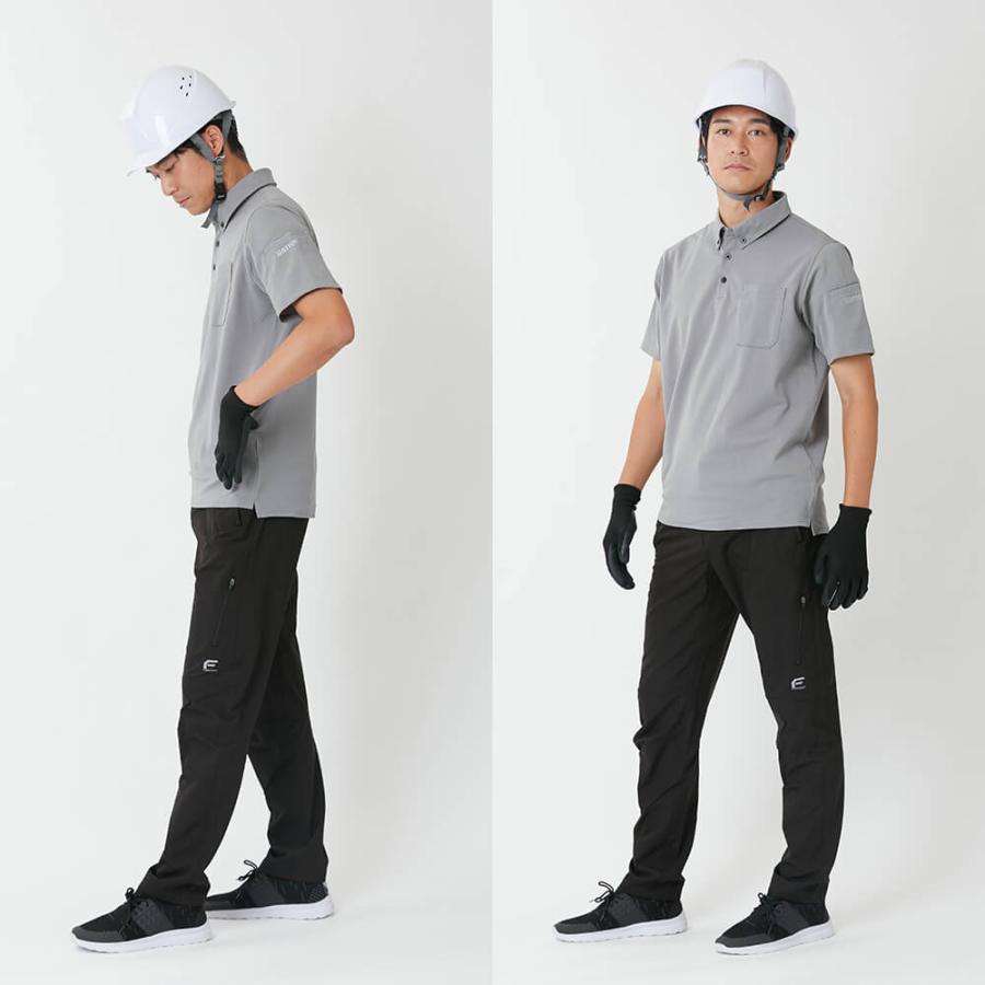 作業着 メンズ 半袖 ポロシャツ 作業服 UVカット スポーツ 消臭 ゴルフ 仕事 ワークウェア インナー トレッキング 釣り 6905 ドライカノコ半袖ポロシャツ | カジメイク | 10