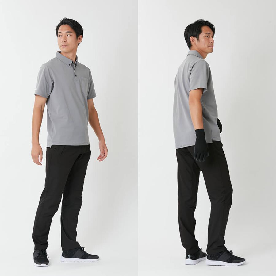 作業着 メンズ 半袖 ポロシャツ 作業服 UVカット スポーツ 消臭 ゴルフ 仕事 ワークウェア インナー トレッキング 釣り 6905 ドライカノコ半袖ポロシャツ | カジメイク | 11