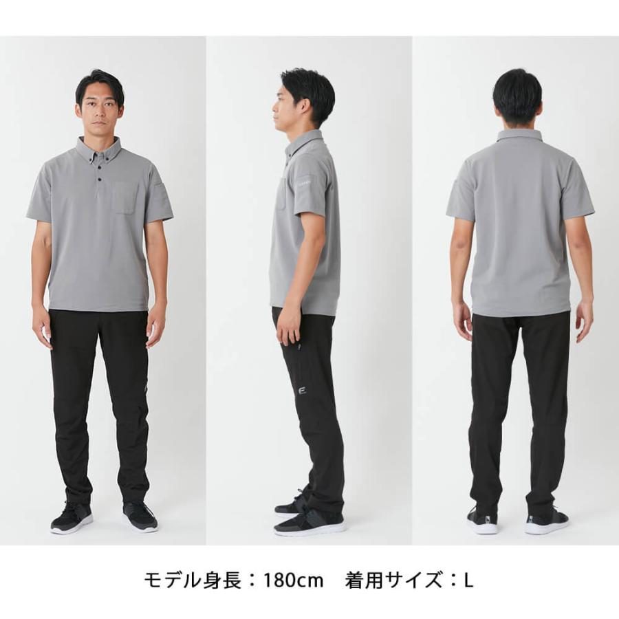作業着 メンズ 半袖 ポロシャツ 作業服 UVカット スポーツ 消臭 ゴルフ 仕事 ワークウェア インナー トレッキング 釣り 6905 ドライカノコ半袖ポロシャツ | カジメイク | 13