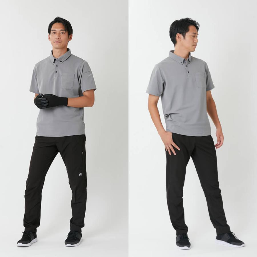 作業着 メンズ 半袖 ポロシャツ 作業服 UVカット スポーツ 消臭 ゴルフ 仕事 ワークウェア インナー トレッキング 釣り 6905 ドライカノコ半袖ポロシャツ | カジメイク | 09