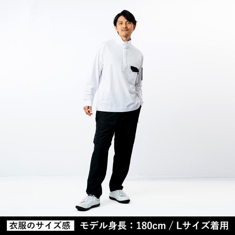 Tシャツ 作業着 夏用 メンズ 半袖 涼しい 吸水速乾 吸汗速乾 防シワ ストレッチ シャツ スナップ 作業服 涼しい UVカット 8864 パリT長袖スナップ | カジメイク | 05