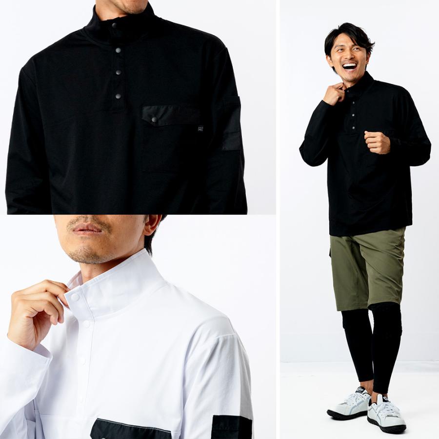 Tシャツ 作業着 夏用 メンズ 半袖 涼しい 吸水速乾 吸汗速乾 防シワ ストレッチ シャツ スナップ 作業服 涼しい UVカット 8864 パリT長袖スナップ | カジメイク | 07