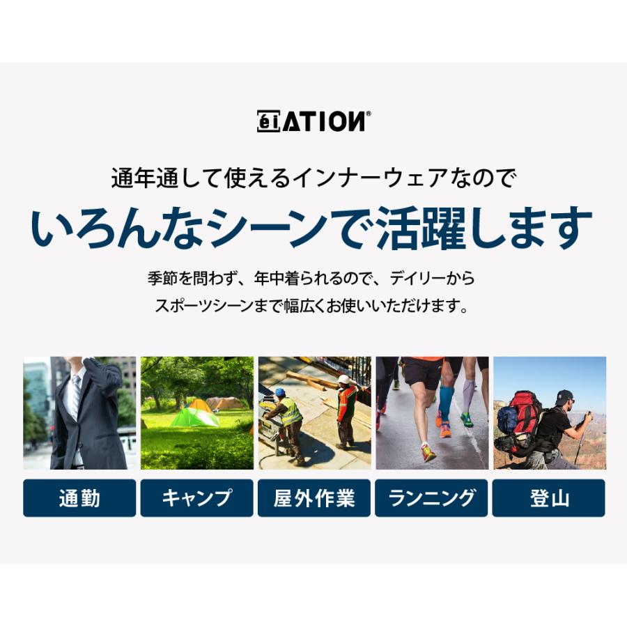 インナー メンズ 半袖 メッシュ 丸首 シャツ オールシーズン 保温性 汗冷え防止 通気性 べたつかない 下着 6883 ソルジャーメッシュエア半袖クルーネック | カジメイク | 03