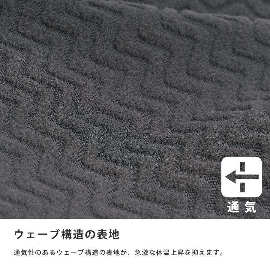 作業着  秋用 冬用 メンズ 長袖 保温 通気性 消臭 ジップアップ シャツ ストレッチ ワークシャツ ウエーブサーマルジップアップシャツ 8255 | カジメイク | 03