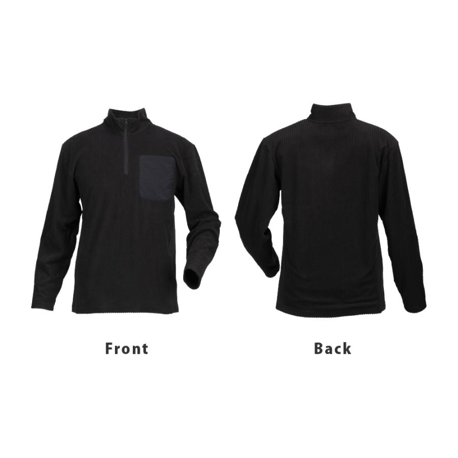 作業着  秋用 冬用 メンズ 長袖 保温 通気性 消臭 ジップアップ シャツ ストレッチ ワークシャツ ウエーブサーマルジップアップシャツ 8255 | カジメイク | 06