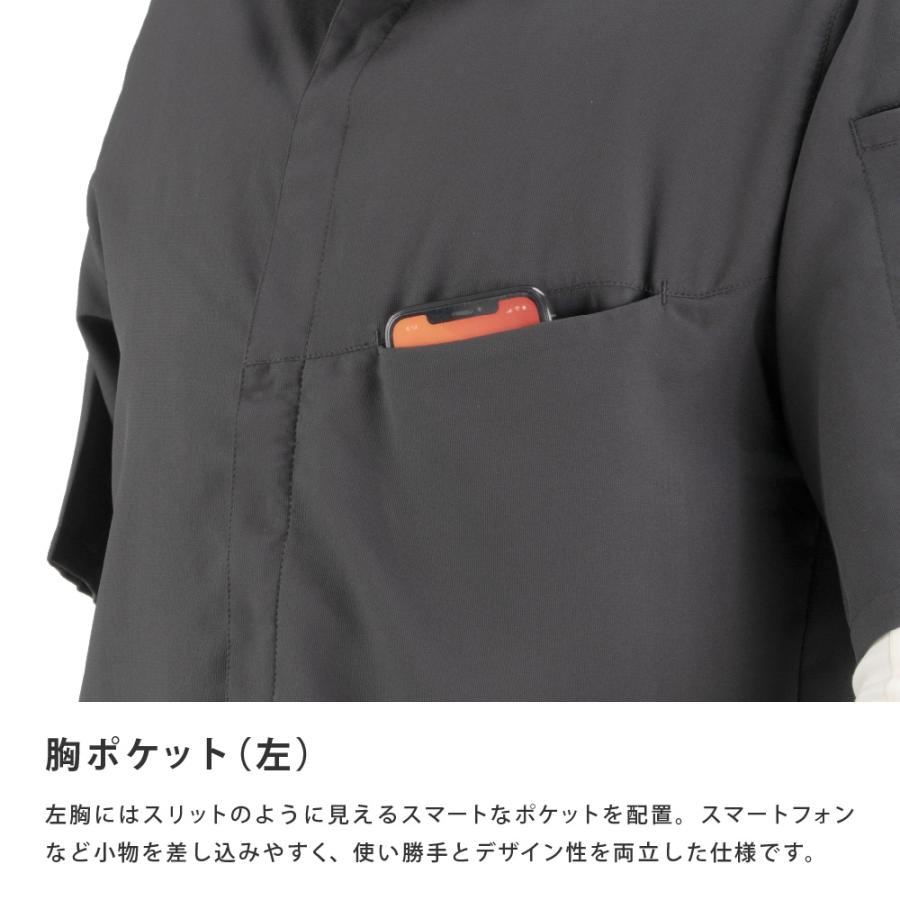 ワークシャツ 半袖シャツ メンズ 作業服 作業着 夏用 遮熱 気過冷却 涼しい 吸水速乾 ストレッチ UVカット 仕事用 普段着 半袖 8860 ゼロヒートスキンシャツ | カジメイク | 05