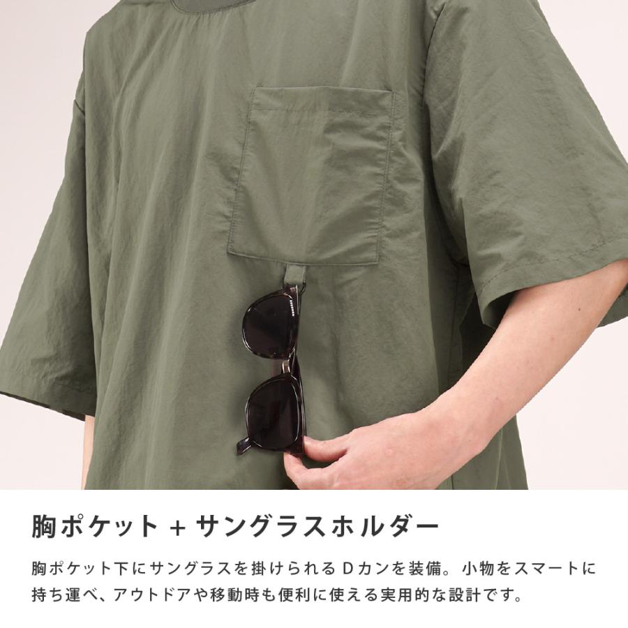 Tシャツ 作業着 夏用 メンズ 半袖 涼しい 吸汗速乾 防シワ ストレッチ シャツ クルーネック 作業服 夏 涼しい UVカット 8857 タスランクロスTシャツ | カジメイク | 05
