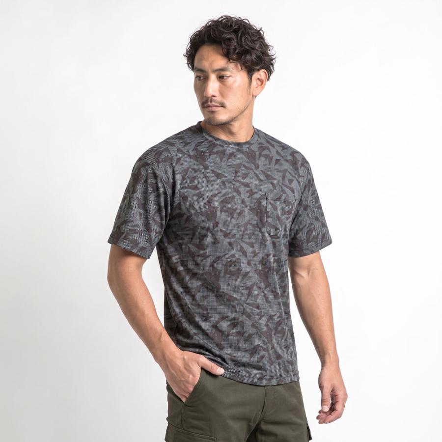 Tシャツ 作業着 夏用 メンズ 半袖 涼しい 吸汗速乾 湿度調節 防シワ ストレッチ シャツ クルーネック 作業服 夏 UVカット 8866 珪藻ドライTシャツ | カジメイク | 10