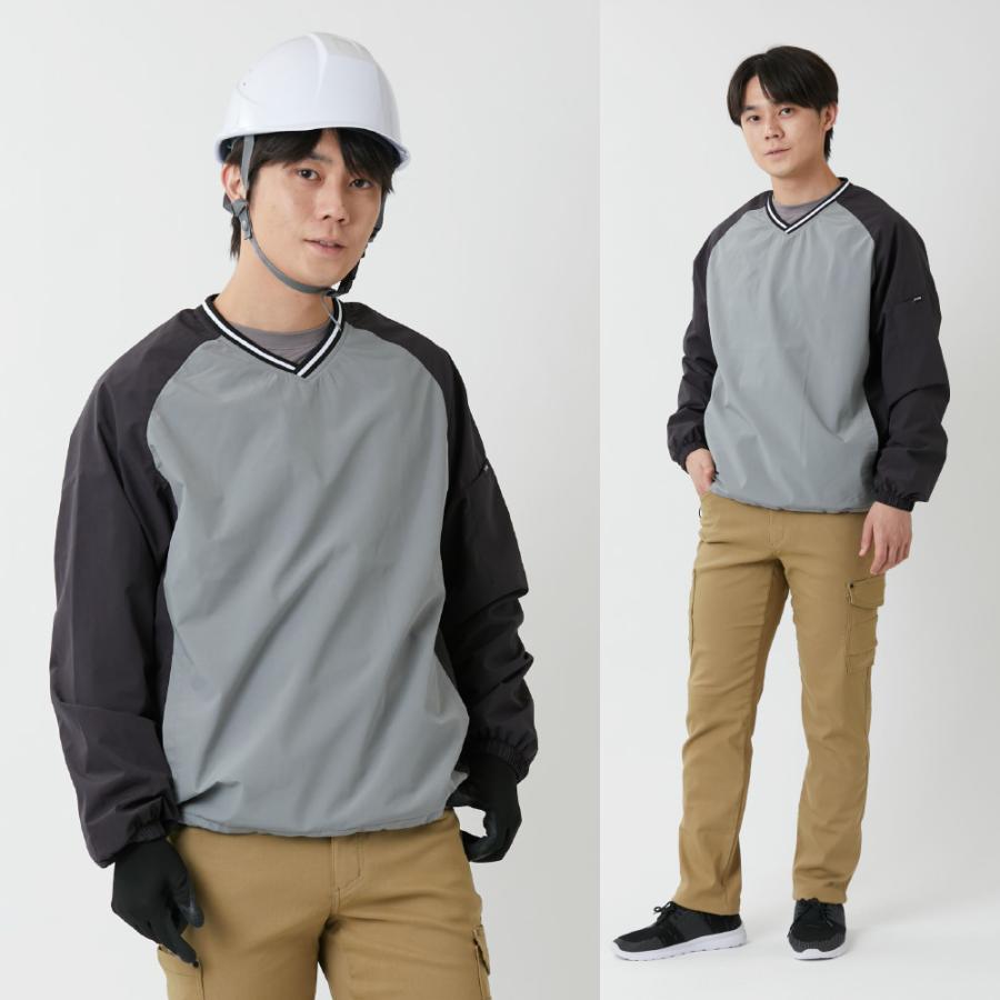 防風 アウター ピステ 長袖 メンズ 防寒 ジャンパー ヤッケ ブルゾン 作業服 カジュアル 冬用 暖かい 8350 防風ストレッチピステ | カジメイク | 08