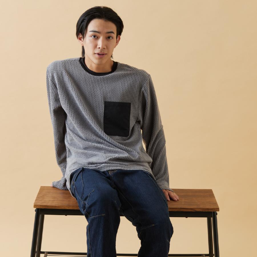 作業着  秋用 冬用 メンズ 長袖 保温 通気性 消臭 ロングスリーブ シャツ アルミプリント ワークシャツ ウエーブサーマルロングスリーブ 8256 | カジメイク | 09