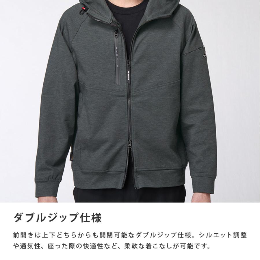 BURTLE バートル ジャケット メンズ レディース 男女兼用 ストレッチ ストレッチツイル おしゃれ 無地 作業着 作業服 仕事 仕事着 ジム 851 フーディブルゾン | BURTLE | 04