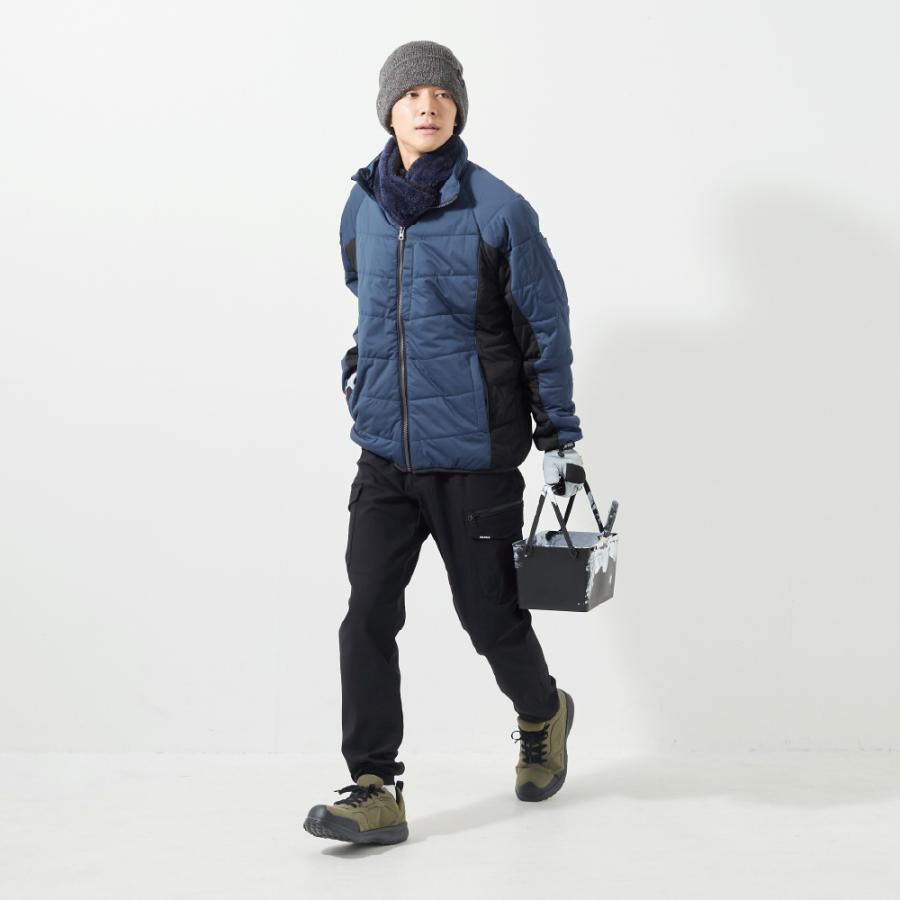 ブルゾン 防寒着 ジャケット メンズ アウター 作業着 冬用 防風 ストレッチ 裏起毛 中わた 暖かい あったかい 保温性 秋冬 黒 紺 緑 激ラクサーモブルゾン 8275 | カジメイク | 13