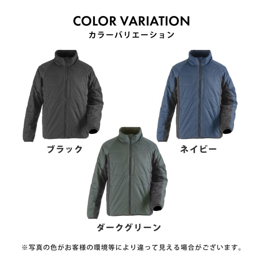 ブルゾン 防寒着 ジャケット メンズ アウター 作業着 冬用 防風 ストレッチ 裏起毛 中わた 暖かい あったかい 保温性 秋冬 黒 紺 緑 激ラクサーモブルゾン 8275 | カジメイク | 10