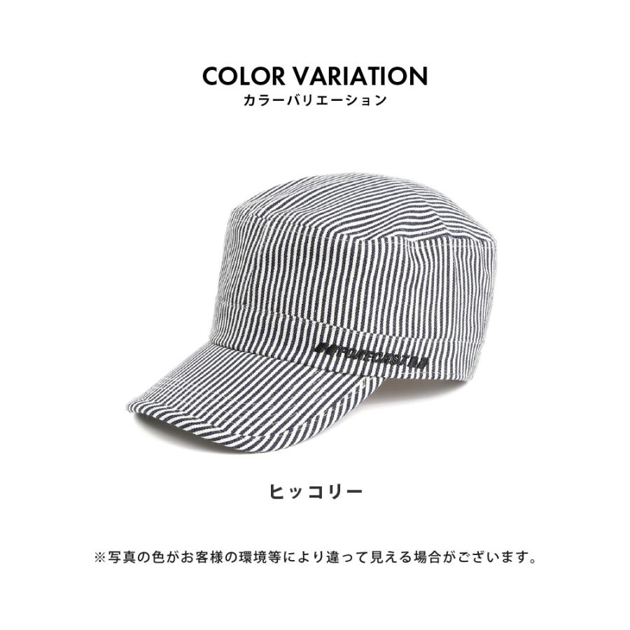 帽子 キャップ 作業 アメカジ メンズ レディース 男女兼用 フリーサイズ 仕事 配達 作業 ヒッコリーワークキャップ 6524 | カジメイク | 06