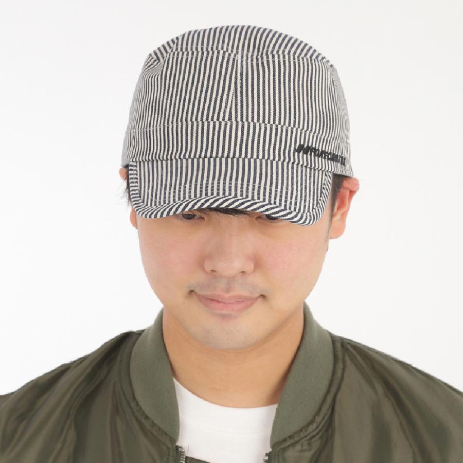 帽子 キャップ 作業 アメカジ メンズ レディース 男女兼用 フリーサイズ 仕事 配達 作業 ヒッコリーワークキャップ 6524 | カジメイク | 08