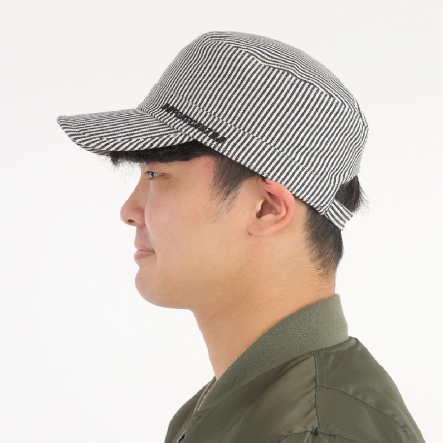 帽子 キャップ 作業 アメカジ メンズ レディース 男女兼用 フリーサイズ 仕事 配達 作業 ヒッコリーワークキャップ 6524 | カジメイク | 09