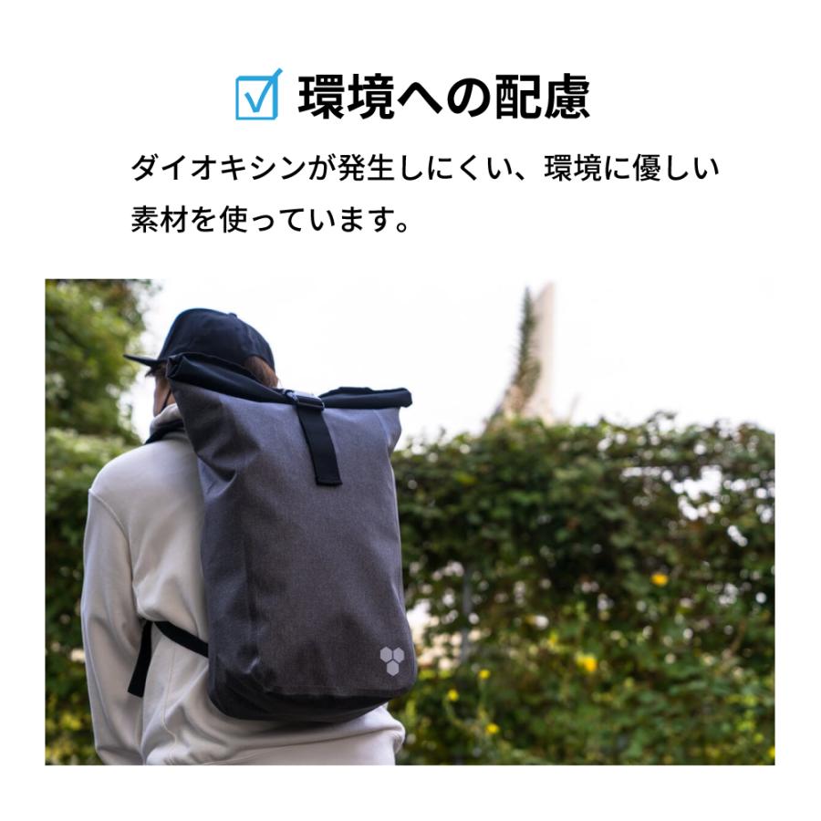 リュック 防水 軽量 メンズ ビジネス 20L 自転車 通勤 リュックサック バックパック レディース 防水バッグ 防水タウンロールパック 9111 | カジメイク | 16