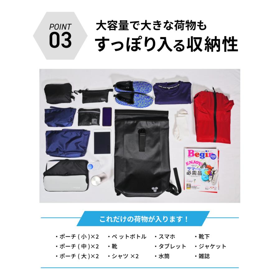 リュック 防水 軽量 メンズ ビジネス 20L 自転車 通勤 リュックサック バックパック レディース 防水バッグ 防水タウンロールパック 9111 | カジメイク | 10
