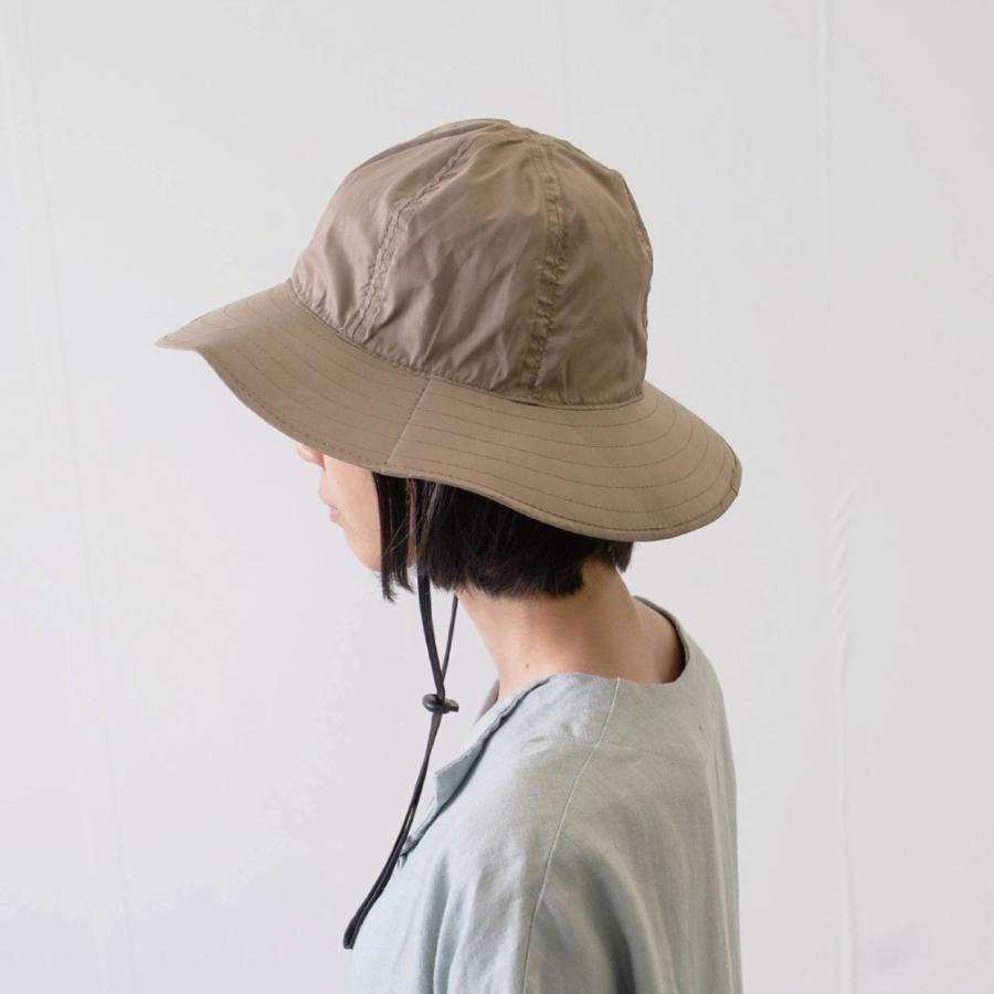 帽子 ハット UVカット UPF50+ レディース 日焼け防止 薄手 日よけ 首の後ろ タレ たれ付き 畳める 自転車 庭 通勤 通学 シンプル UVカットはっ水ハット | カジメイク | 08