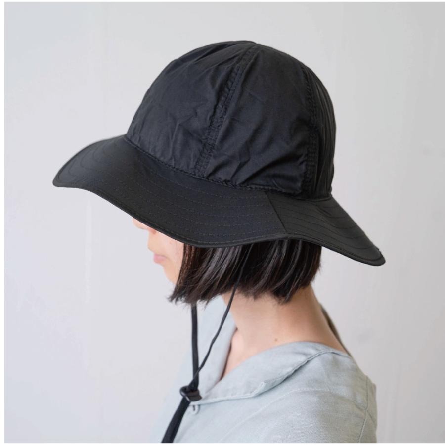 帽子 ハット UVカット UPF50+ レディース 日焼け防止 薄手 日よけ 首の後ろ タレ たれ付き 畳める 自転車 庭 通勤 通学 シンプル UVカットはっ水ハット | カジメイク | 09