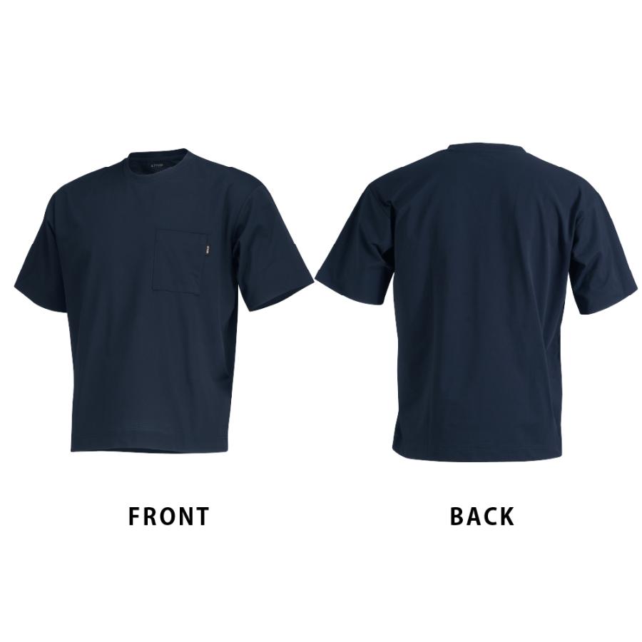 半袖 メンズ 夏 通気性 メッシュ構造 速乾 吸水速乾 消臭 ストレッチ 作業着 アウトドア AIR FEEL TECH 半袖クルー 8758 | カジメイク | 08