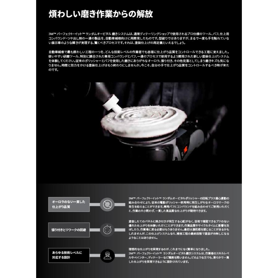 3M 34110 ポリッシャー 15mm + 34130・34133コンパウンド パーフェクト