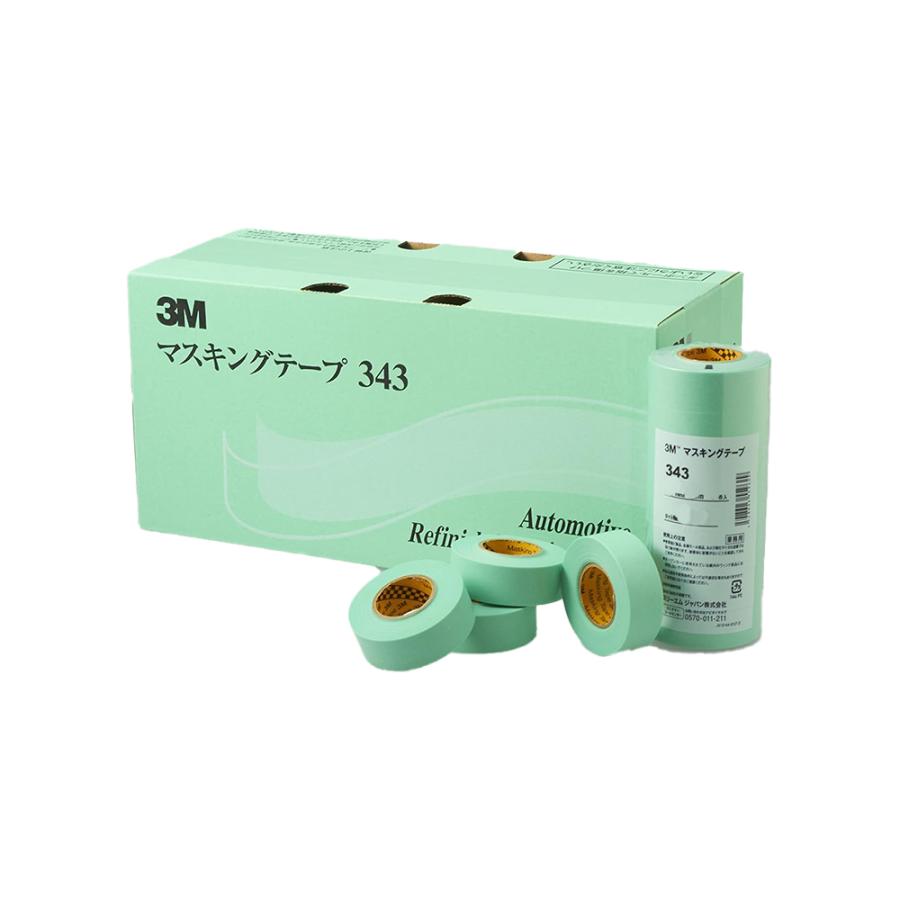 3M スリーエム 343 マスキングテープ 60mm×18m 20巻入 10箱 (ケース