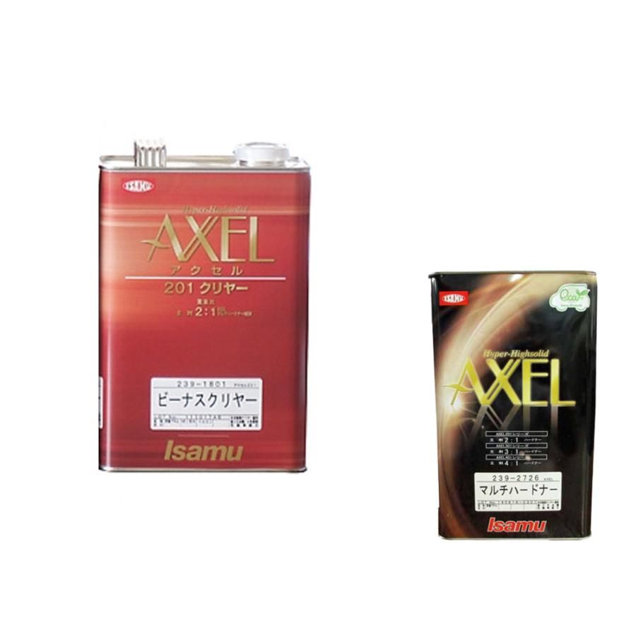 イサム塗料 アクセル201ビーナスクリヤー3.5L + 硬化剤0.9L (各1本
