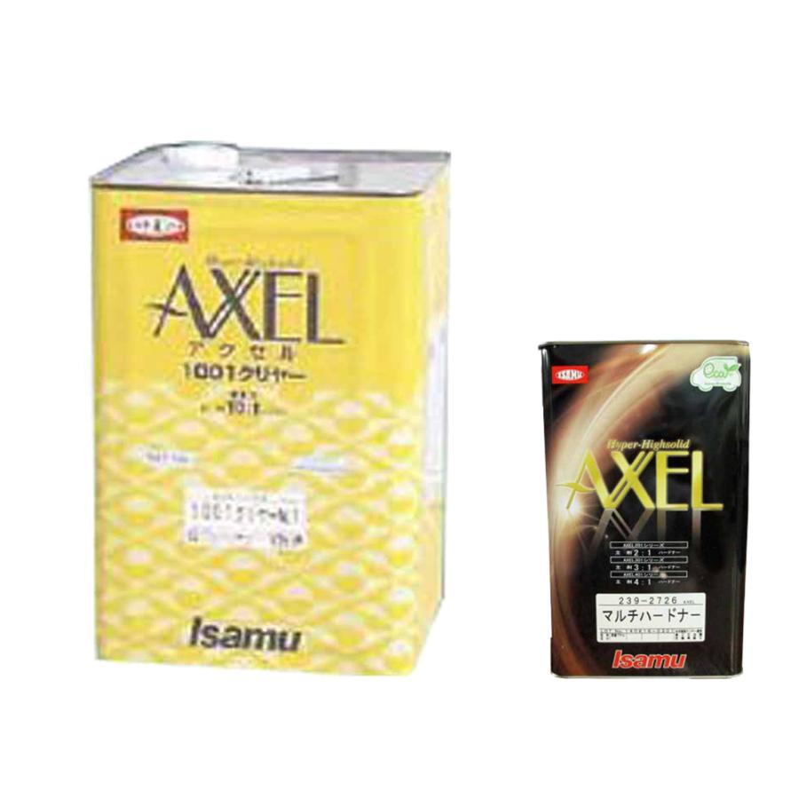 Isamu AXEL 1001クリヤー No.2　 16L イサム塗料 アクセル1001クリヤーNo.2 16L + 硬化剤3.5L (各1本 セット