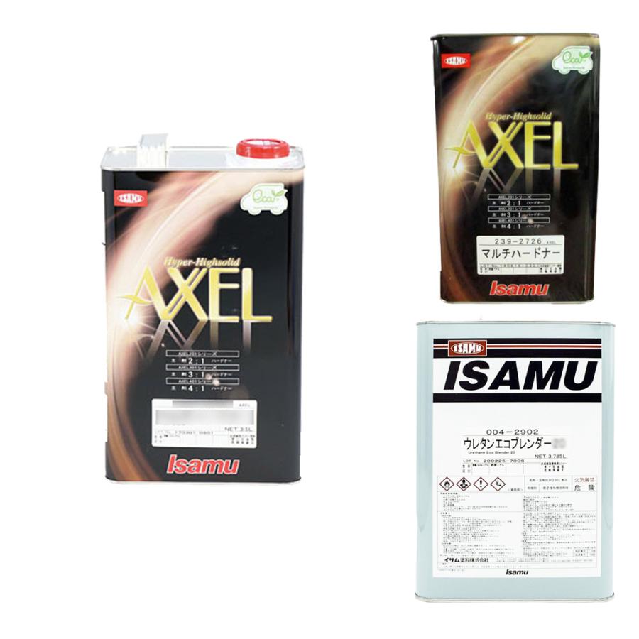 イサム塗料 アクセル 301 マットクリヤー 3.5L + 硬化剤0.9L シンナー