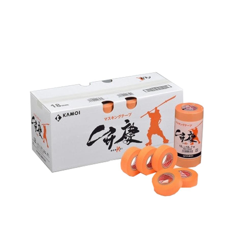 カモ井マスキングテープ弁慶18㎜70巻入 24㎜50巻入2箱セット