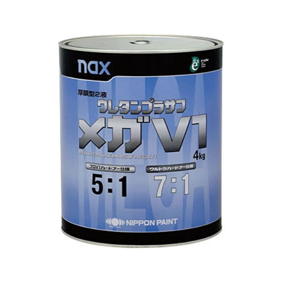 日本ペイント ウレタンプラサフ 【メガV1】グレー 4kg　主剤のみ　新品未開封 日本ペイント 3008046 nax ウレタンプラサフ メガV1 グレー 4kg 即日