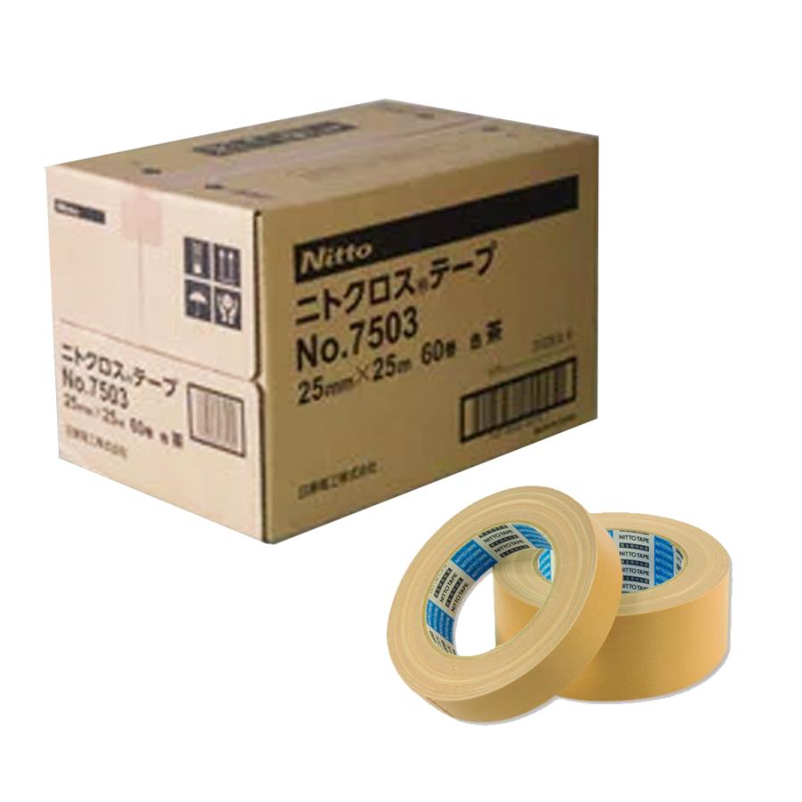 日東電工 NO.7503 ニトクロステープ ダンボール色 30mm×25m 60巻入 1箱