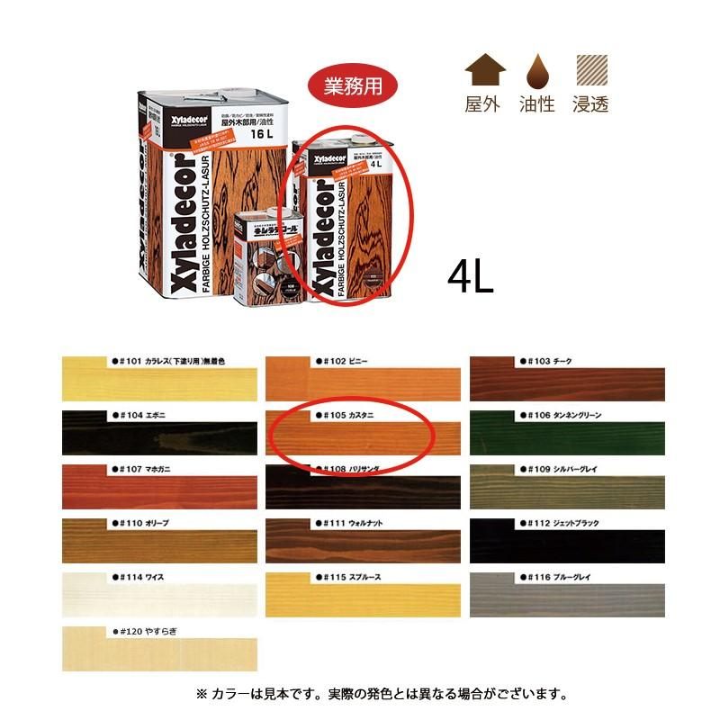 大阪ガスケミカル キシラデコール #105 カスタニ 4L 取寄 : ogc-0104 