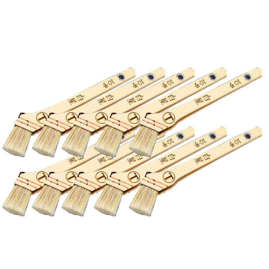 大塚刷毛 マルテー刷毛白星ダメ込み 筋違 白 10号×10本 取寄 : ネット