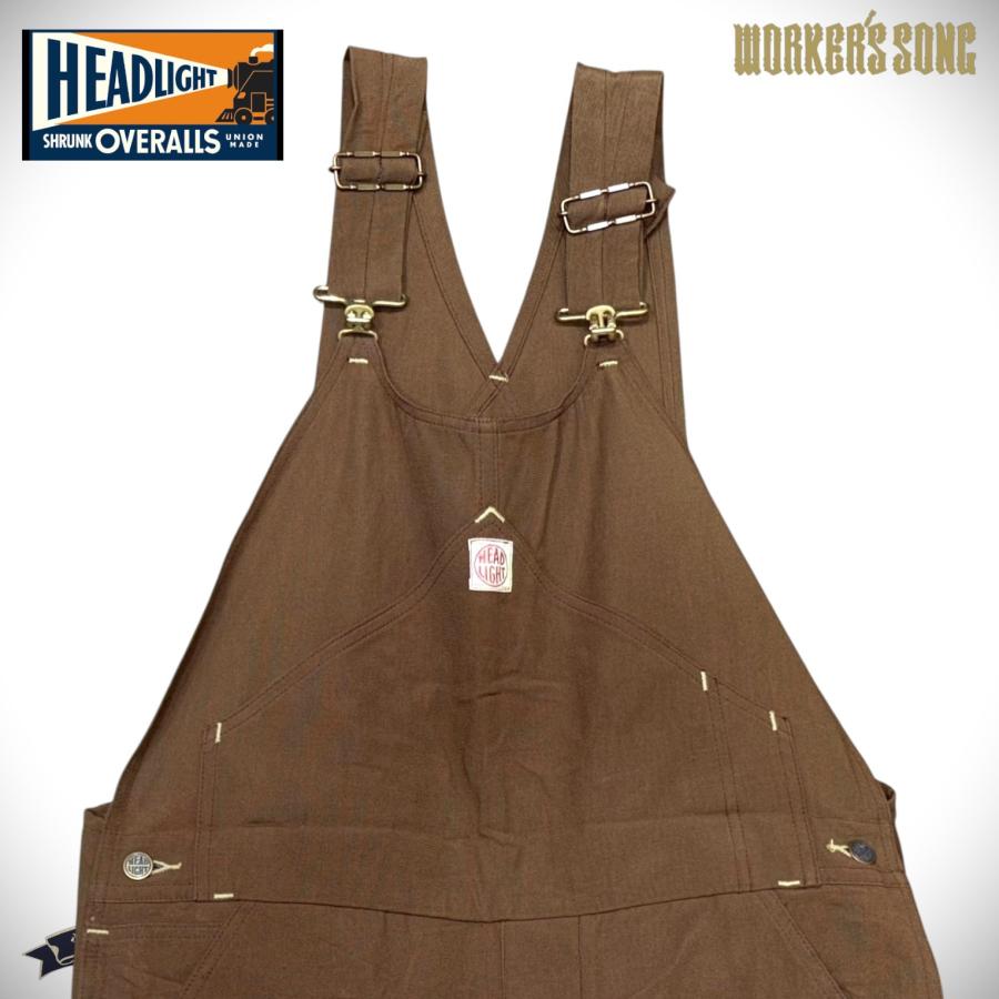 HEAD LIGHT 13oz ブラウンダック オーバーオール 32×32 HEAD LIGHT（ヘッドライト） ブラウンダック ダイヤモンドバック
